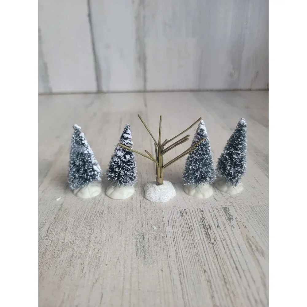 Lemax Mini snow bristle tree bare branch‎ set village accessory xmas